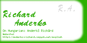 richard anderko business card